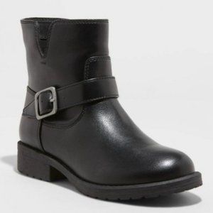 Cat & Jack Girls Black Moto Boots-Alessandra